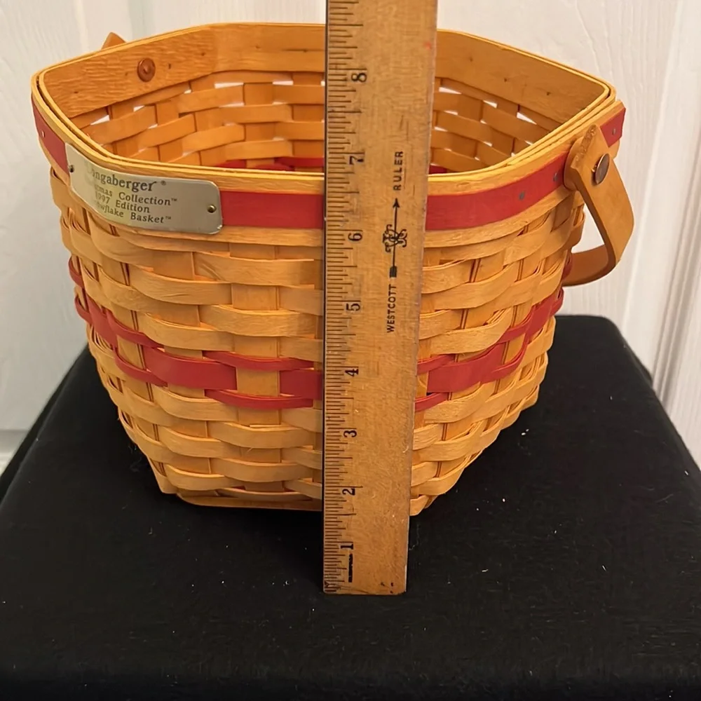 VTG Longaberger 1997 Christmas Collection Snowflake Basket with Lid and Liner
